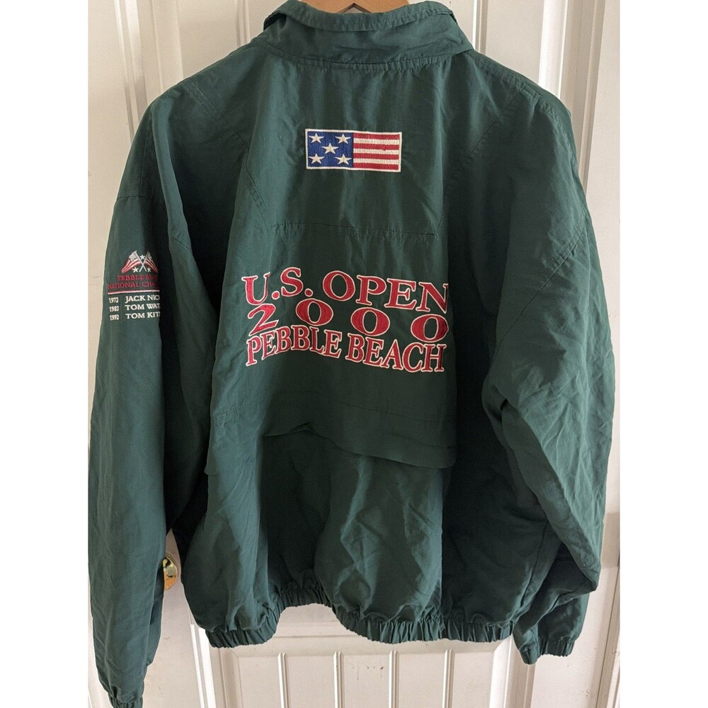 Vintage Golf Pebble Beach 2000 Men’s Jacket XL Pockets Green 100th U.S. Open